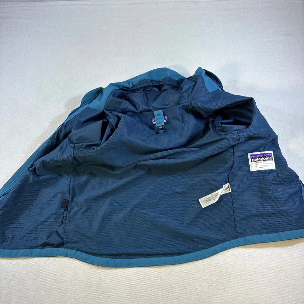 Patagonia Kids H2No Insulated Fleece Lined Waterproof Parka Jacket Blue Large 12